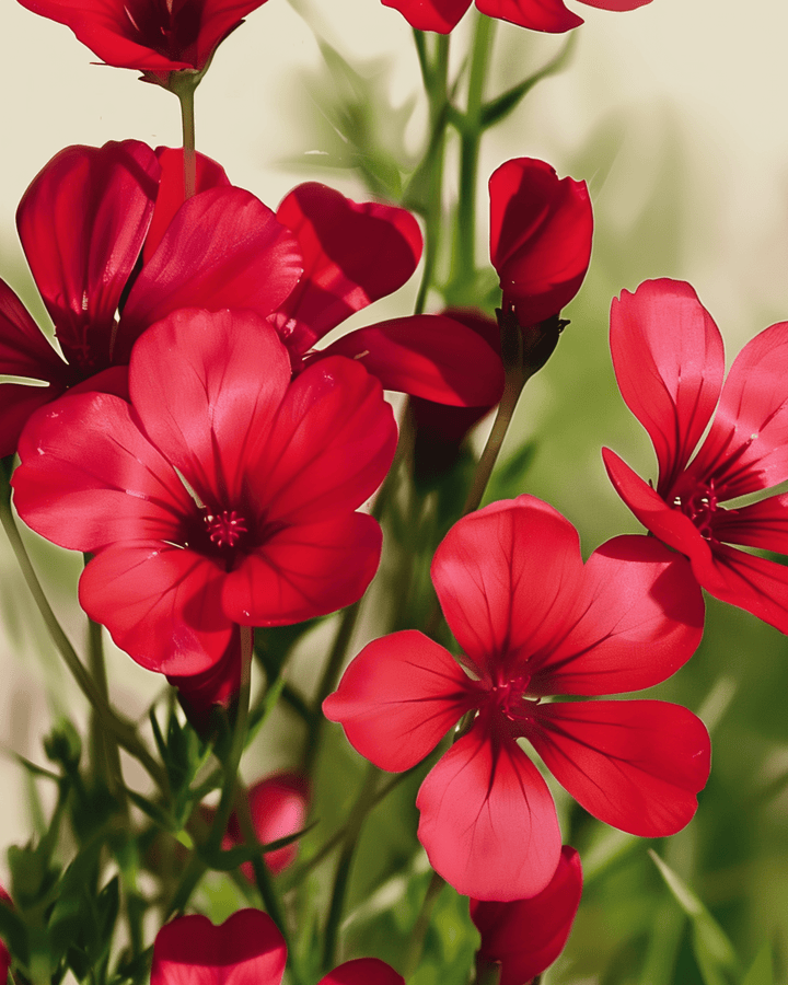 Scarlett Flax -siemenet (Linum grandiflorum) – luomu yksivuotinen kukka