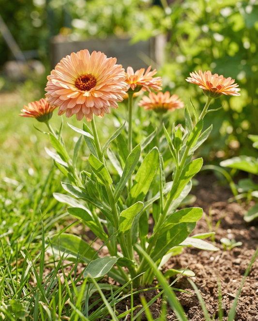 Cravo-de-burro Touch Of Red Buff (Calendula officinalis) – sementes de flor anual da SeedsChoice