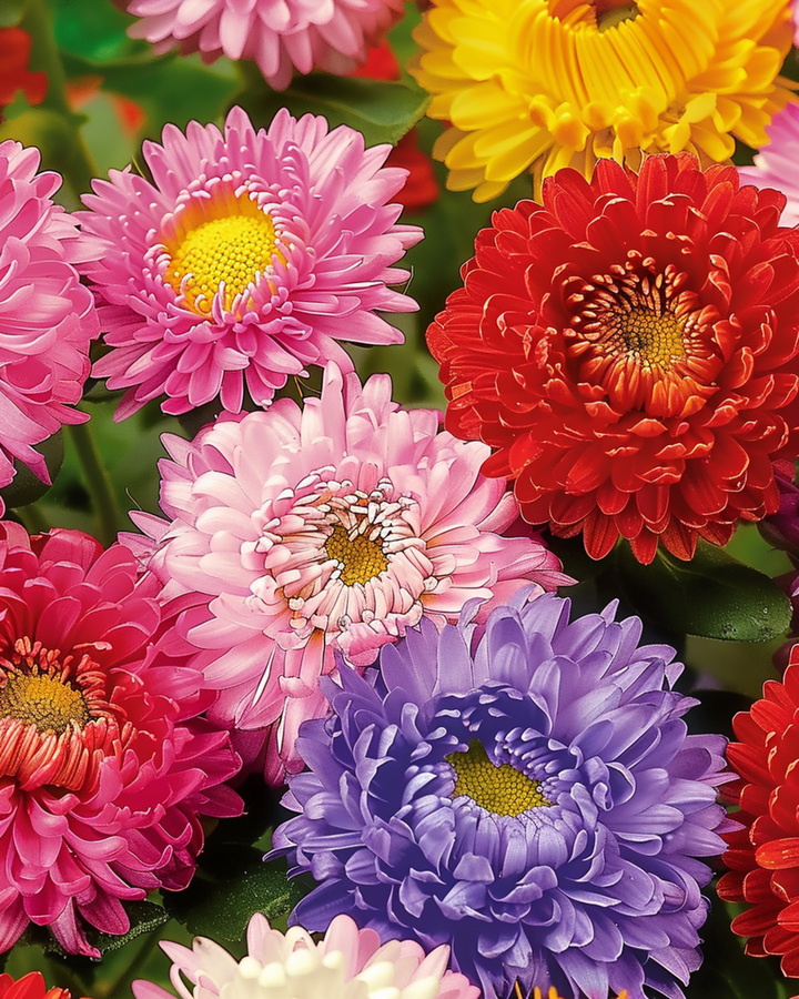 Aster Princess Mixed Colors frø (Callistephus chinensis) – etårig blanding