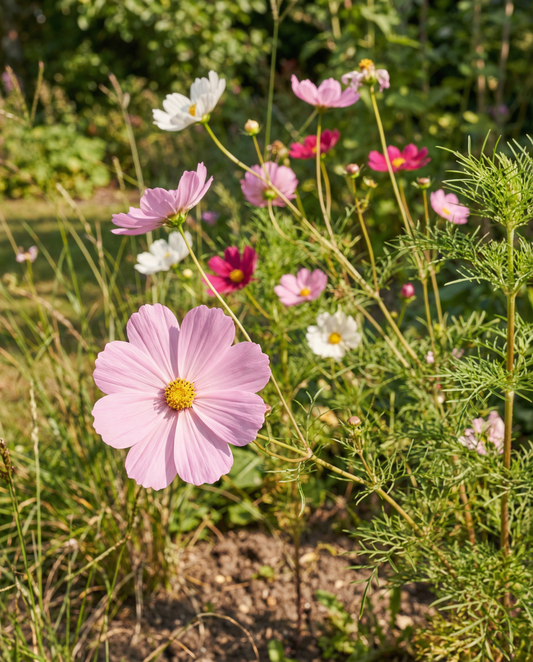 Sensation Mixed (Cosmos bipinnatus) – żrieragħ tal-taħlita annwali minn SeedsChoice