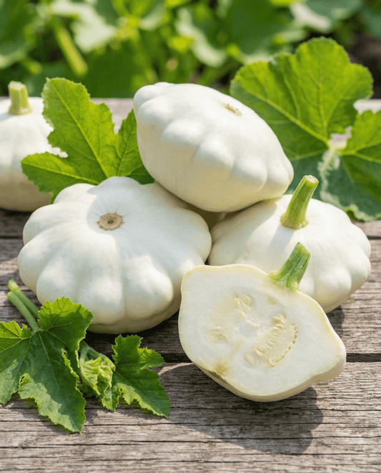 Courge Custard White (Cucurbita pepo) – graines de légumes annuels de SeedsChoice