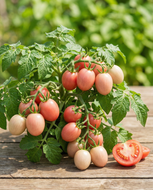 Cocktailtomat Pink Thai Egg (Solanum lycopersicum) – ettårig grøntsagsfrø fra SeedsChoice