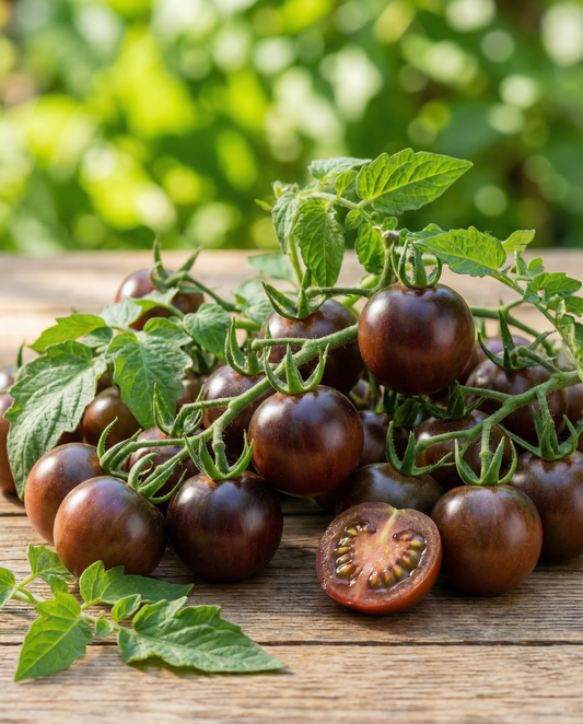 Cherry Tomato Black (Solanum lycopersicum) – ettårige grøntsagsfrø fra SeedsChoice