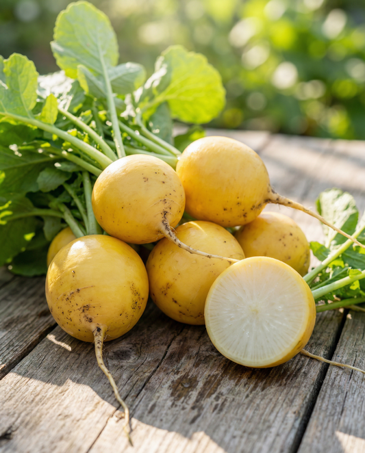 Radis Zlata Yellow (Raphanus sativus) – grøntsagsfrø fra SeedsChoice