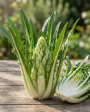 Lehtisikuri Puntarelle Brindisina Catalogna (Cichorium intybus) – yksivuotisen vihanneksen siemenet SeedsChoicelta
