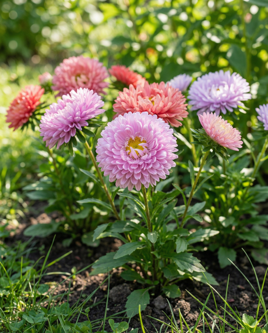 Aster Powderpuffs Mixed (Callistephus chinensis) – etårig blanding frø fra SeedsChoice