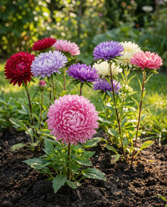 Aster Princesse Mixed (Callistephus chinensis) – frø til enårig blanding fra SeedsChoice