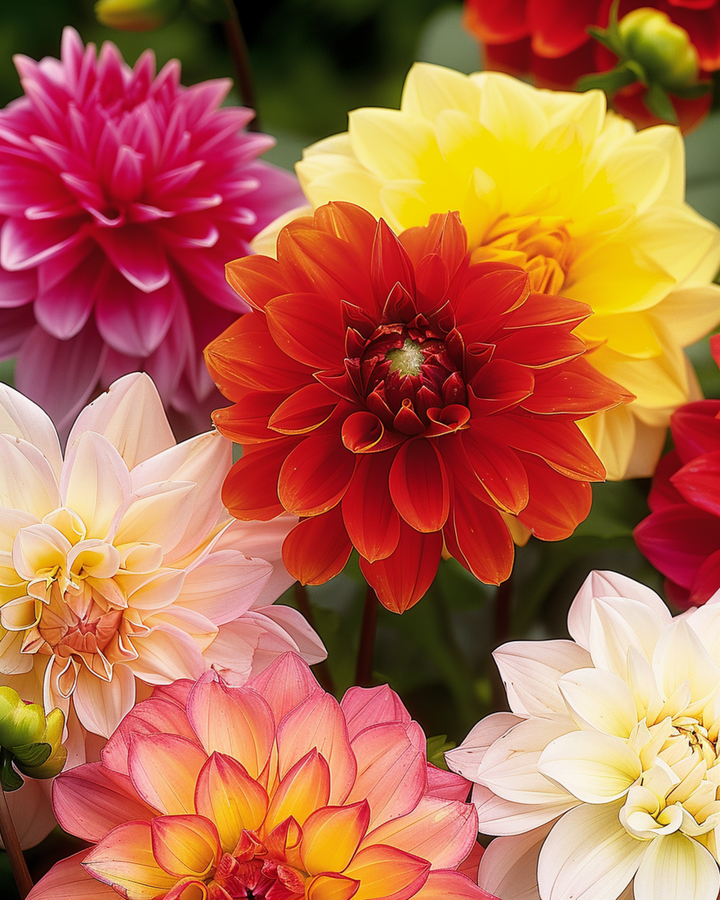 Żrieragħ Unwin's Hybrids Mixed Colours (Dahlia variabilis) – taħlita annwali