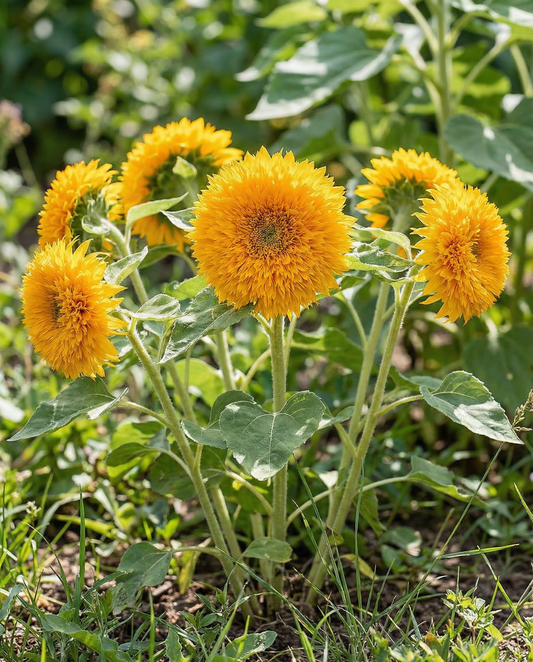 Tournesol Sungold Dwarf Double Flowered (Helianthus annuus) – graines de fleurs annuelles de SeedsChoice