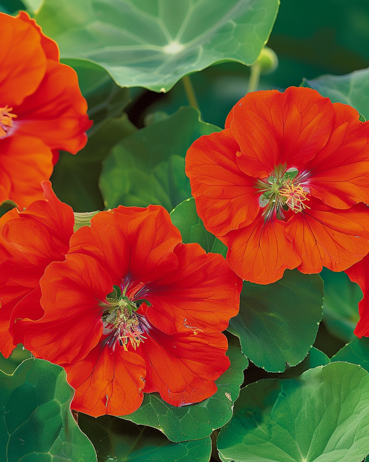 Sementes de nastúrcio Scarlet Gleam (Tropaeolum majus) – flor anual