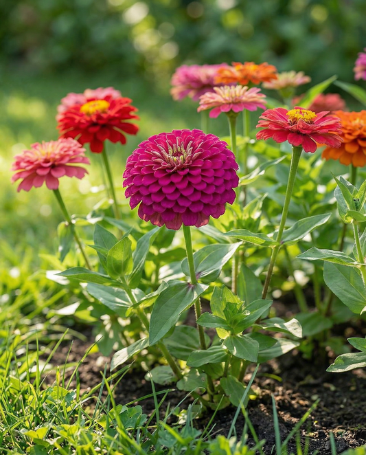 Dahliablomstret (Zinnia elegans) – etårige blomsterfrø fra SeedsChoice