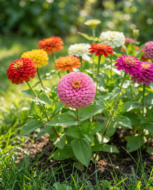 Lilliput Mixed Colours (Zinnia elegans) – ettårig blandning, frön från SeedsChoice