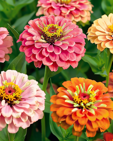 Semillas Thumbelina Dwarf Mixed (Zinnia elegans) – mezcla de plantas anuales