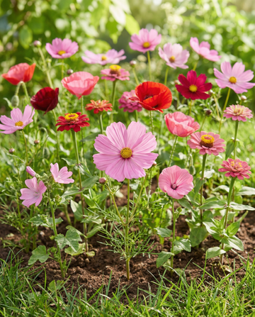Fleurs d'été Pink Red Garden Mix Blend – graines de fleurs annuelles de SeedsChoice
