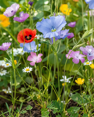 Vildblomstermix 10 g (Linum usitatissimum) – etårige blomsterfrø fra SeedsChoice
