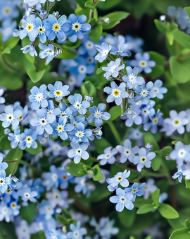 Żerriegħa Forget Me Not Myosotis alpestris – fjuri blu biennali għall-ġnien rustiku