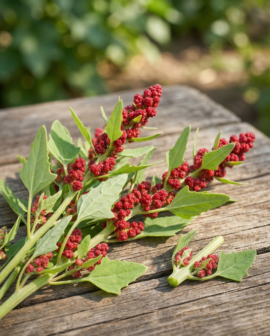 Jordbærspinат (Chenopodium capitatum) – etårige grøntsagsfrø fra SeedsChoice