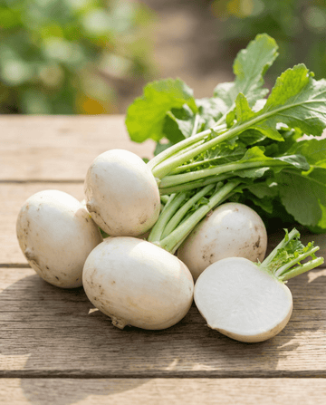 Speiserübe Platte Witte Mei (Brassica rapa) – einjährige Gemüsesamen von SeedsChoice
