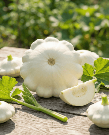 Patisson Squash Custard White (Cucurbita pepo) – einjährige Gemüsesamen von SeedsChoice