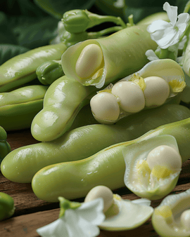 Hestebønnefrø Threefold White Vicia Faba etårig sort hvid blomst