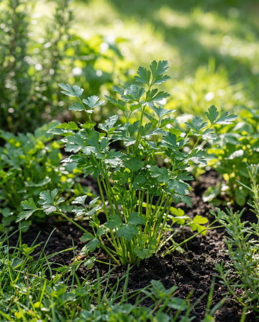 Prezzemolo a foglia piatta (Petroselinum crispum) – semi biologici di erba biennale da SeedsChoice