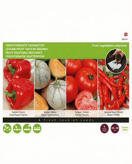 Tapis de graines de légumes-fruits Capsicum Annuum lot de 4 20x20 cm