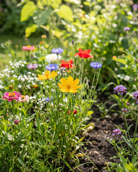 Tienvarsi-seos 15 m²:n alue – vuosikasvikukkasiemenet SeedsChoicelta