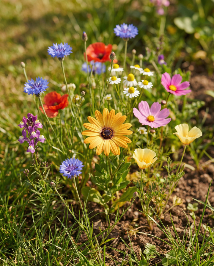 Roadside Wildflower Mix 100 M2 Pokrycie Słoneczne Miejsce nasiona – jednoroczne kwiaty